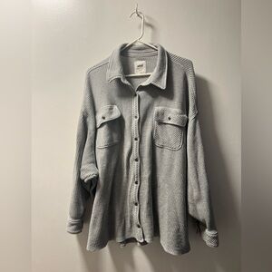 Aerie LumberJane Waffle Shirt Grey Women’s XXL EUC